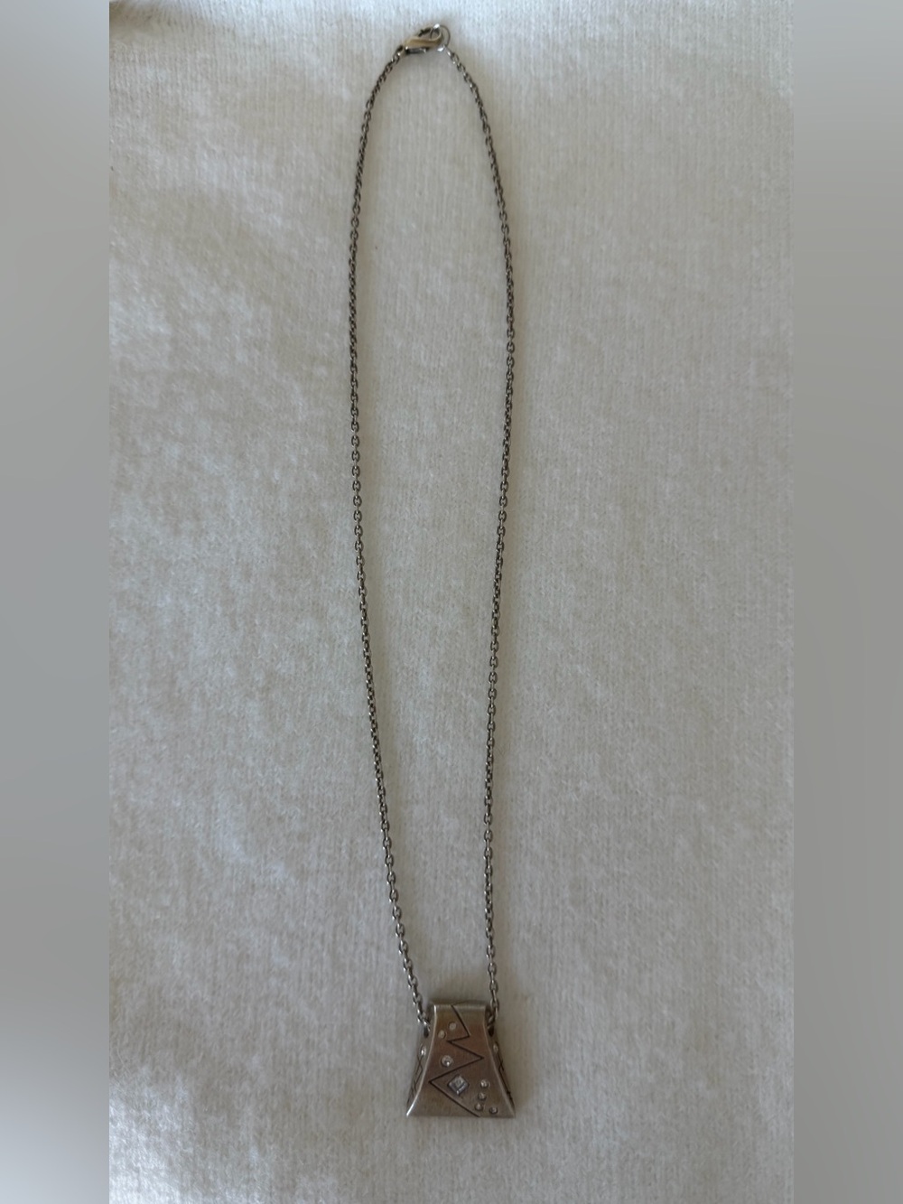 Signed Patricia Locke Gold-tone Pendant Necklace with Geometric Accent